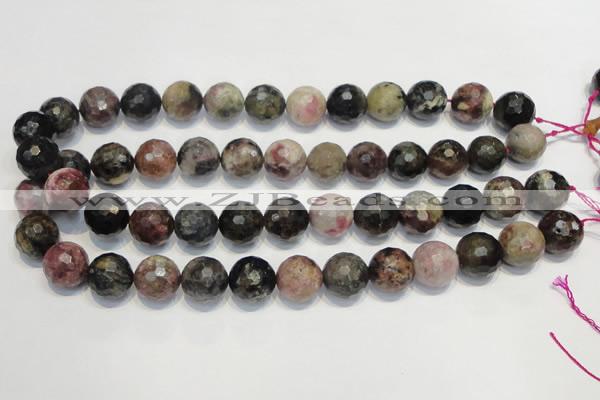 CTO33 15.5 inches 12mm faceted round natural tourmaline beads