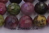 CTO638 15.5 inches 12mm faceted round tourmaline gemstone beads