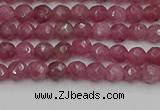 CTO656 15.5 inches 4mm faceted round Chinese tourmaline beads