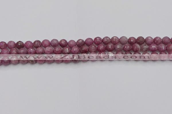 CTO657 15.5 inches 6mm faceted round Chinese tourmaline beads