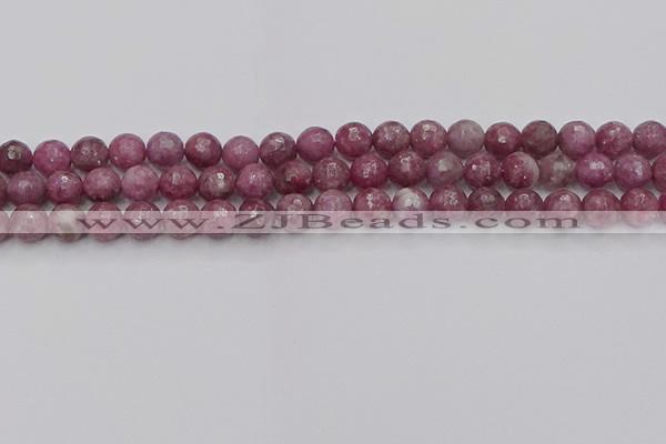 CTO658 15.5 inches 8mm faceted round Chinese tourmaline beads