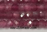 CTO685 15.5 inches 3*3.5mm faceted rondelle red tourmaline beads