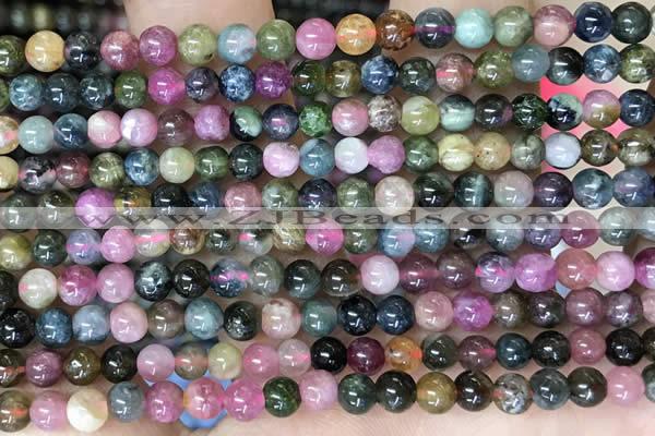 CTO695 15.5 inches 4mm round tourmaline gemstone beads