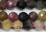 CTO726 15 inches 6mm faceted round tourmaline beads