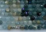 CTO737 15 inches 3mm faceted round green tourmaline beads