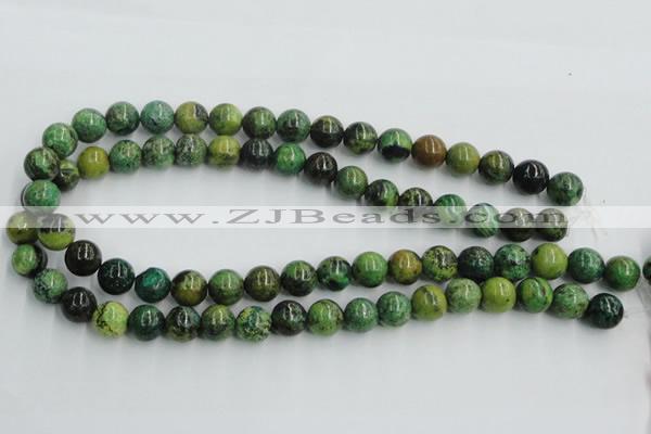 CTP05 15.5 inches 12mm round yellow green pine gemstone beads wholesale