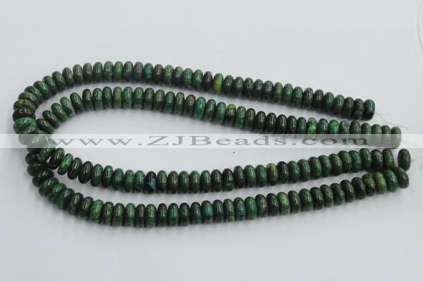CTP07 15.5 inches 6*12mm rondelle yellow green pine gemstone beads