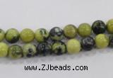 CTP100 15.5 inches 4mm round yellow pine turquoise beads wholesale