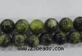 CTP103 15.5 inches 10mm round yellow pine turquoise beads wholesale