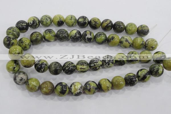 CTP106 15.5 inches 16mm round yellow pine turquoise beads wholesale