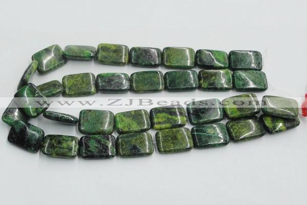 CTP11 15.5 inches 18*25mm rectangle yellow green pine gemstone beads