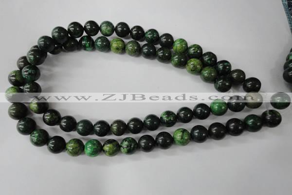 CTP204 15.5 inches 12mm round yellow pine turquoise beads wholesale