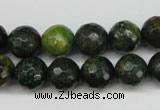 CTP213 15.5 inches 10mm faceted round yellow pine turquoise beads