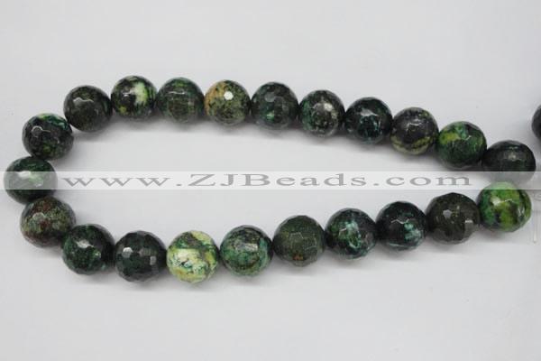 CTP217 15.5 inches 18mm faceted round yellow pine turquoise beads