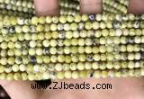 CTP220 15.5 inches 4mm round yellow turquoise beads wholesale