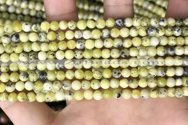 CTP220 15.5 inches 4mm round yellow turquoise beads wholesale