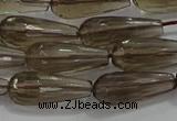 CTR110 15.5 inches 8*20mm faceted teardrop smoky quartz beads