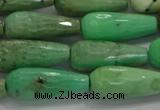 CTR113 15.5 inches 8*20mm faceted teardrop grass agate beads