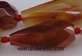 CTR211 15.5 inches 15*25mm - 16*40mm faceted teardrop red agate beads