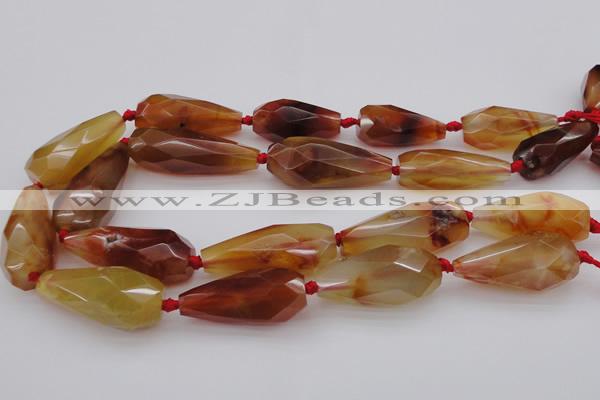 CTR211 15.5 inches 15*25mm - 16*40mm faceted teardrop red agate beads