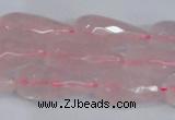 CTR301 15.5 inches 12*25mm faceted teardrop rose quartz beads