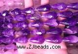 CTR306 15.5 inches 10*25mm faceted teardrop dogtooth amethyst beads