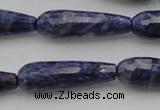 CTR32 15.5 inches 10*30mm faceted teardrop sodalite gemstone beads