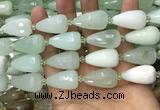 CTR357 15.5 inches 15*25mm faceted teardrop light prehnite beads