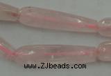 CTR40 15.5 inches 10*40mm faceted teardrop rose quartz beads