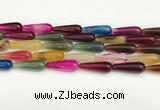 CTR423 15.5 inches 10*30mm teardrop agate beads wholesale