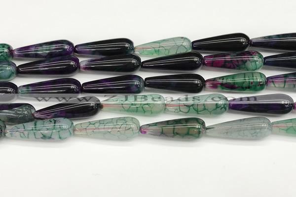 CTR430 15.5 inches 10*30mm teardrop agate beads wholesale