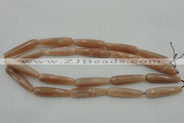 CTR44 15.5 inches 10*40mm faceted teardrop moonstone beads