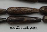 CTR45 15.5 inches 10*40mm faceted teardrop bronzite gemstone beads