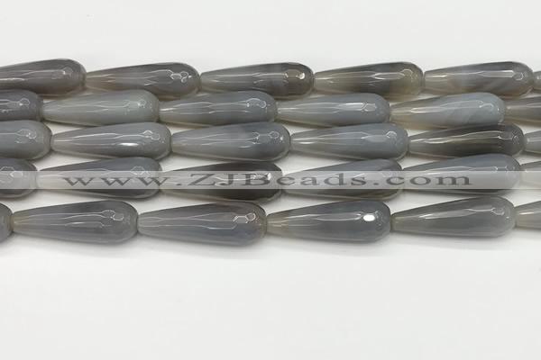 CTR450 15.5 inches 10*30mm faceted teardrop agate beads wholesale