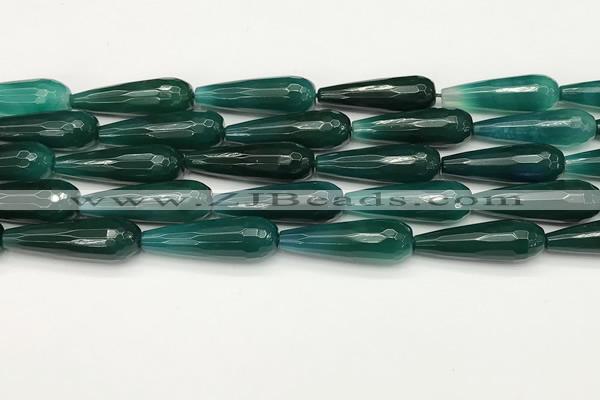 CTR462 15.5 inches 10*30mm faceted teardrop agate beads wholesale