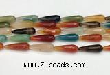 CTR463 15.5 inches 10*30mm faceted teardrop agate beads wholesale