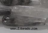 CTR56 15.5 inches 10*40mm faceted teardrop cloudy quartz beads