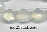 CTR602 Top drilled 10*10mm faceted briolette opalite beads wholesale