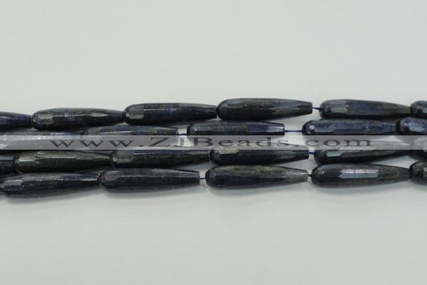 CTR61 15.5 inches 10*40mm faceted teardrop lapis lazuli beads