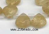 CTR615 Top drilled 10*10mm faceted briolette yellow watermelon beads