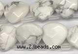 CTR633 Top drilled 13*13mm faceted briolette white howlite beads