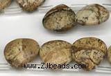 CTR640 Top drilled 13*13mm faceted briolette picture jasper beads