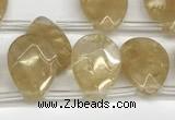 CTR662 Top drilled 10*14mm faceted briolette yellow watermelon beads
