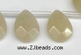 CTR663 Top drilled 10*14mm faceted briolette yellow aventurine beads