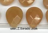 CTR695 Top drilled 12*16mm faceted briolette yellow aventurine beads