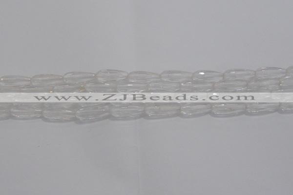 CTR70 15.5 inches 6*16mm faceted teardrop white crystal beads