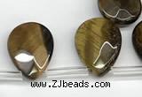 CTR700 Top drilled 12*16mm faceted briolette yellow tiger eye beads