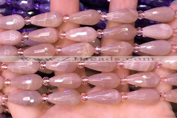 CTR712 15 inches 8*16mm faceted teardrop moonstone beads