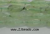 CTR72 15.5 inches 6*16mm faceted teardrop green rutilated quartz beads