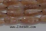CTR73 15.5 inches 6*16mm faceted teardrop moonstone gemstone beads